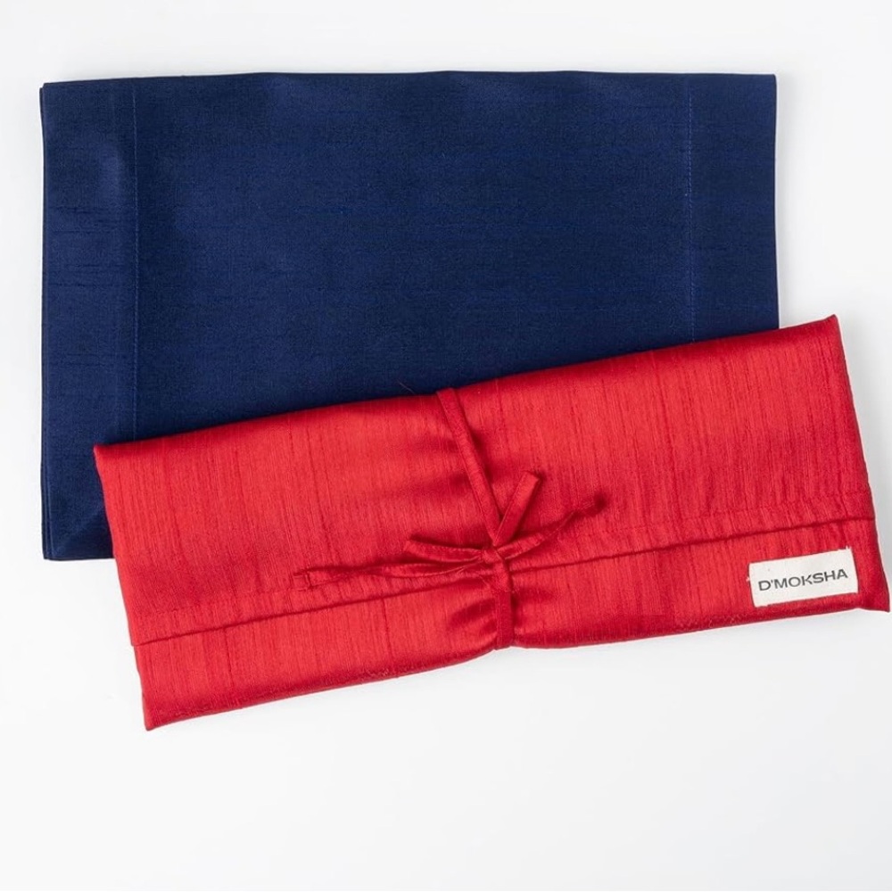 D’Moksha Homes Navy Navy Blue Vegan Silk Placemat Set of 4 (B105)
